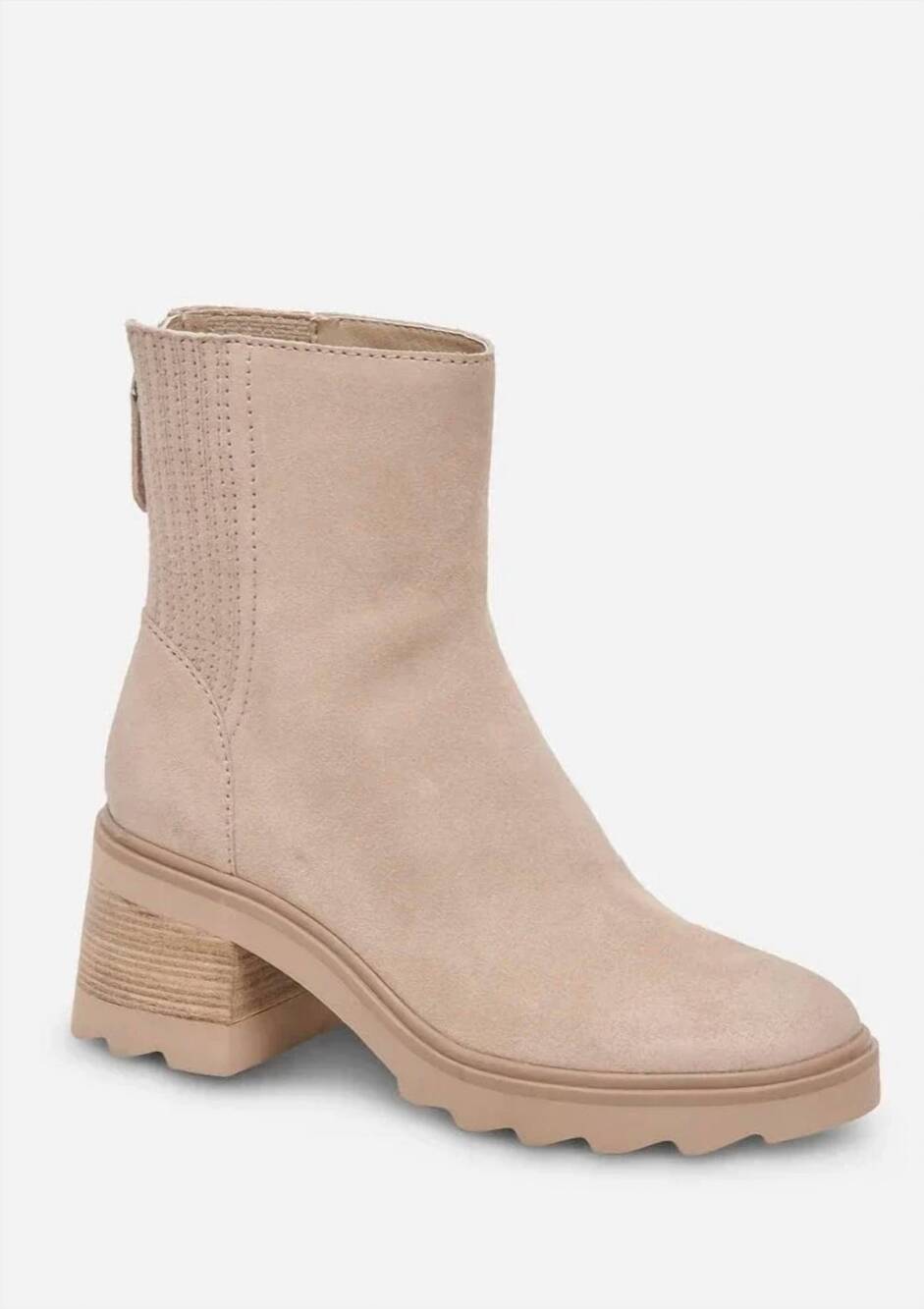 NEW DOLCE VITA women's waterproof suede lug sole bootie in taupe